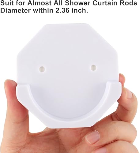 Miniatura 4 de Soportes de barra de ducha adhesivos para cortina de tensión, tapas de extremo de poste, soportes colgantes de barra de rosca para montar en la