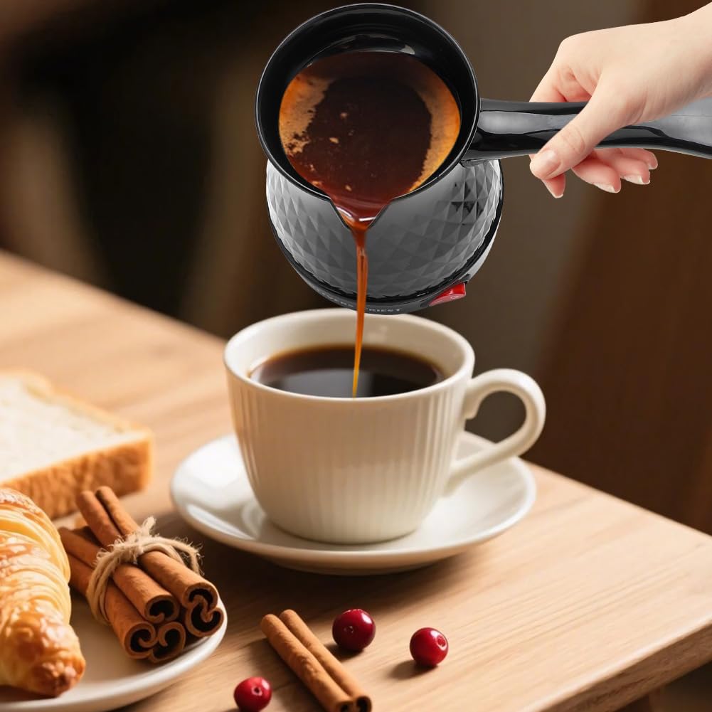 Türkischer Kaffeekocher 500ML Elektrische Türkische Kaffeekanne Espressokocher Induktion Kaffeemaschine Milchkanne Mokkakanne mit Griff, Mocha Pot Turkish Coffee Pot für Zuhause Büro Reisen Mocca Tee