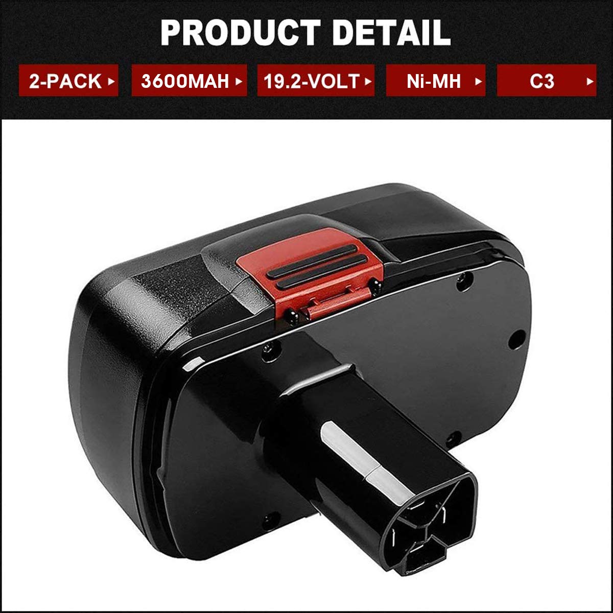 Batería de Repuesto para Craftsman 19.2V DieHard C3 Compatible con Craftsman batería de 19.2 voltios 315.115410 315.11485 130279005 1323903 120235021 11375 11376 2 taladros inalámbricos Paquetes de