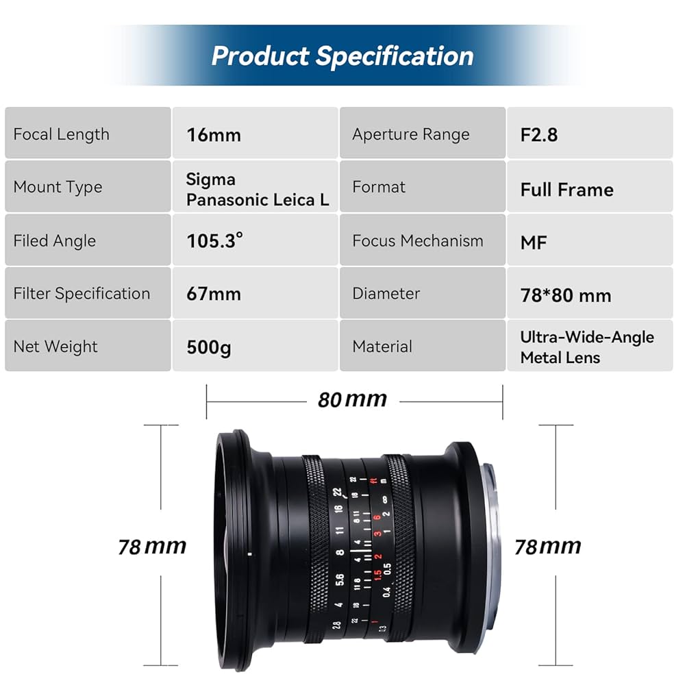 Amazon.co.jp: Brightin Star 16mm F2.8 フルフレーム 超広角