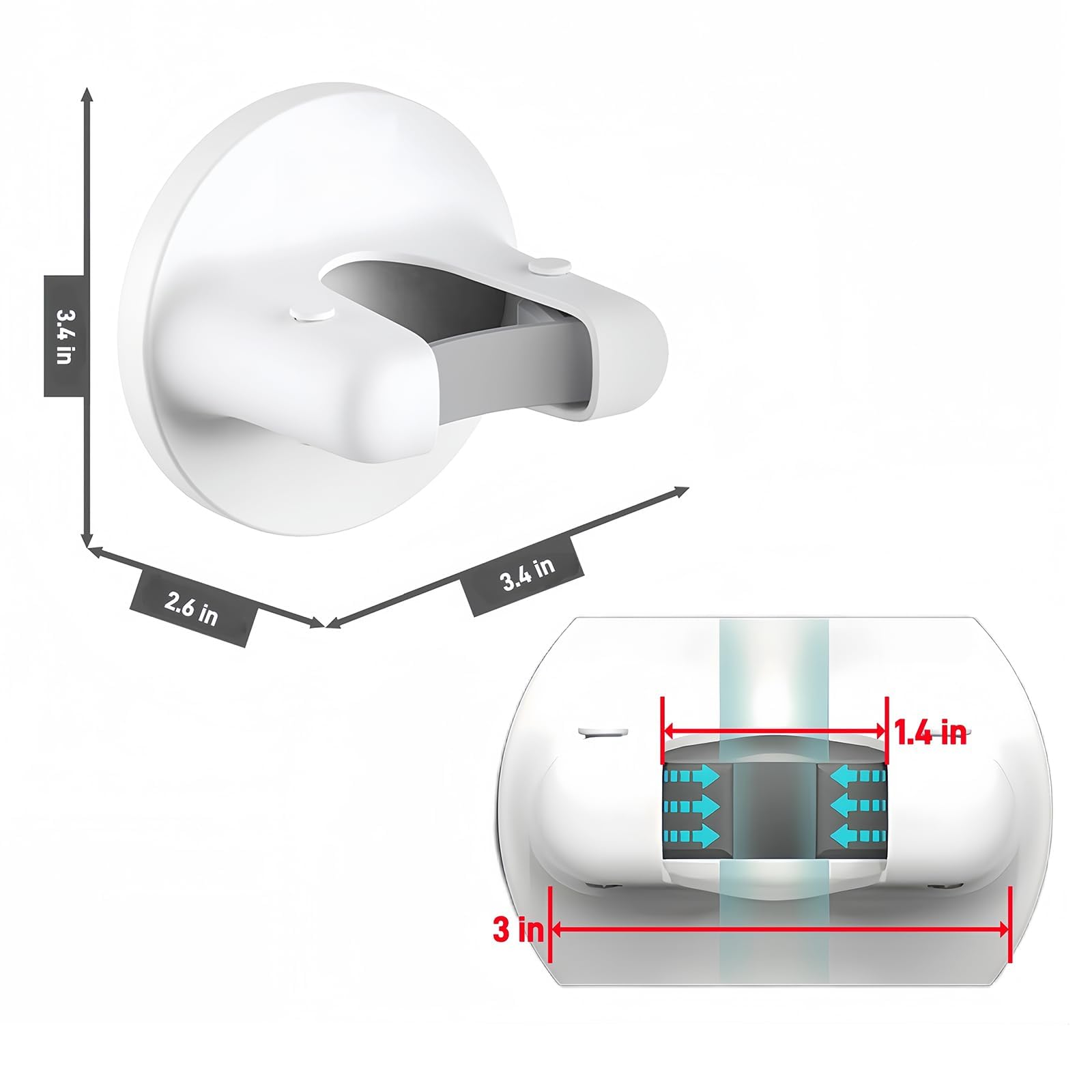 JMXINHANG Bathroom Organization Made Easy with Wall Mounted Hooks for Brooms and Mops - No Damage Adhesive Hooks for Walls Broom Hooks Wall Mounted(2 Pack)