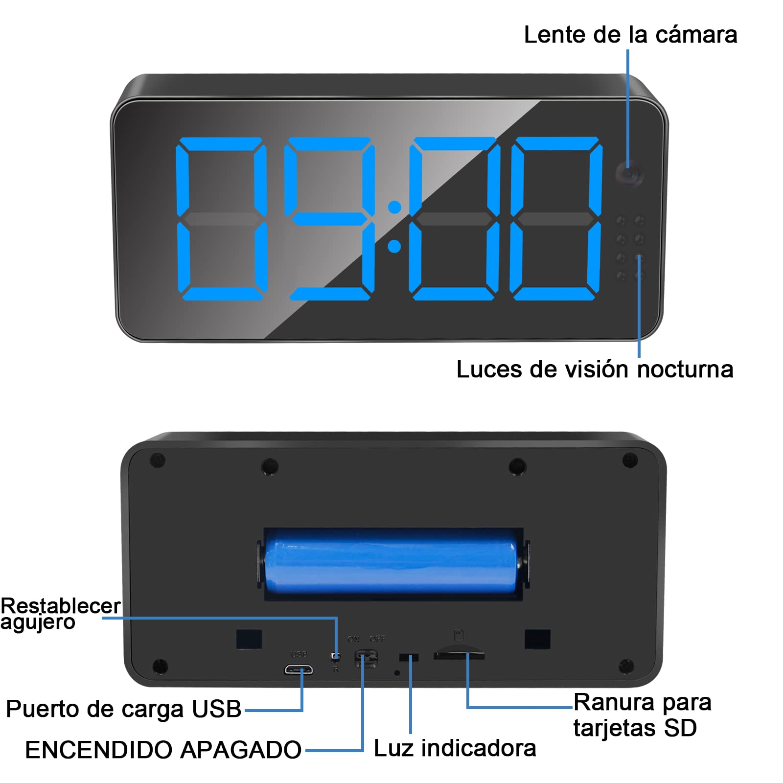 LXMIMI WiFi Cámara Espía, 2.4G/5Ghz WiFi Oculto Reloj Cámara HD 1080P Mini WiFicámara Espía con Detección de Movimiento y Visión Nocturna, Visión Remota