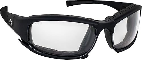 Miniatura 4 de Alpha Omega 3 lentes de sol de espuma acolchadas para motocicleta Z871 convertibles a gafas para hombres o mujeres 2 pares de marco negro con lentes