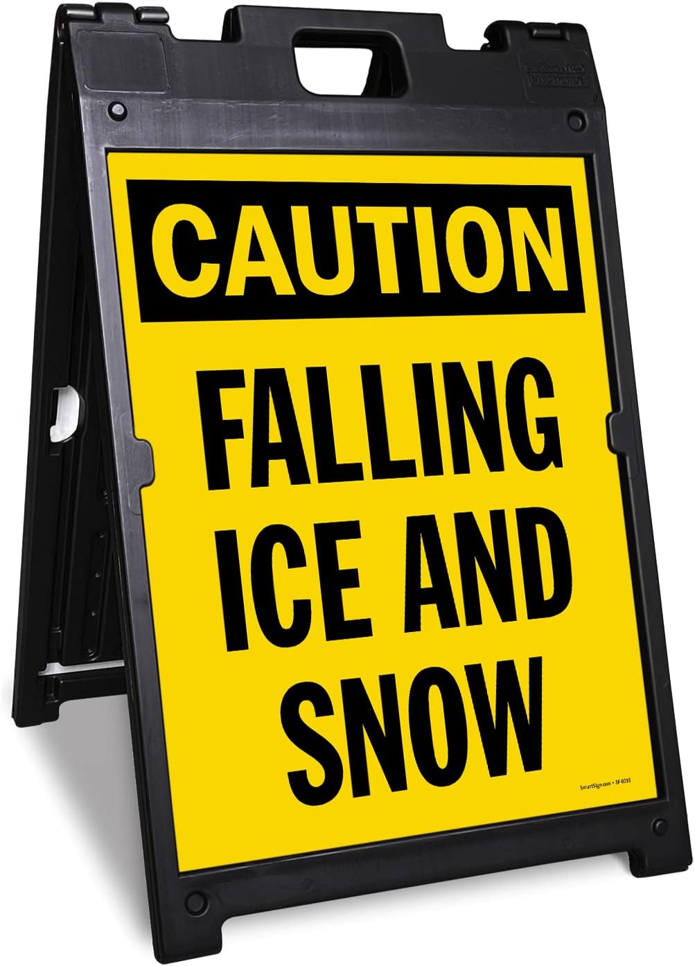 SmartSign "Caution - Falling Ice & Snow" Folding Floor Sign | 25" x 12" Plastic