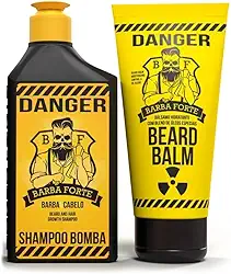 Mini Combo Danger - Shampoo Bomba 90ml + Bálsamo Hidratante Beard Balm 60g - Barba Forte