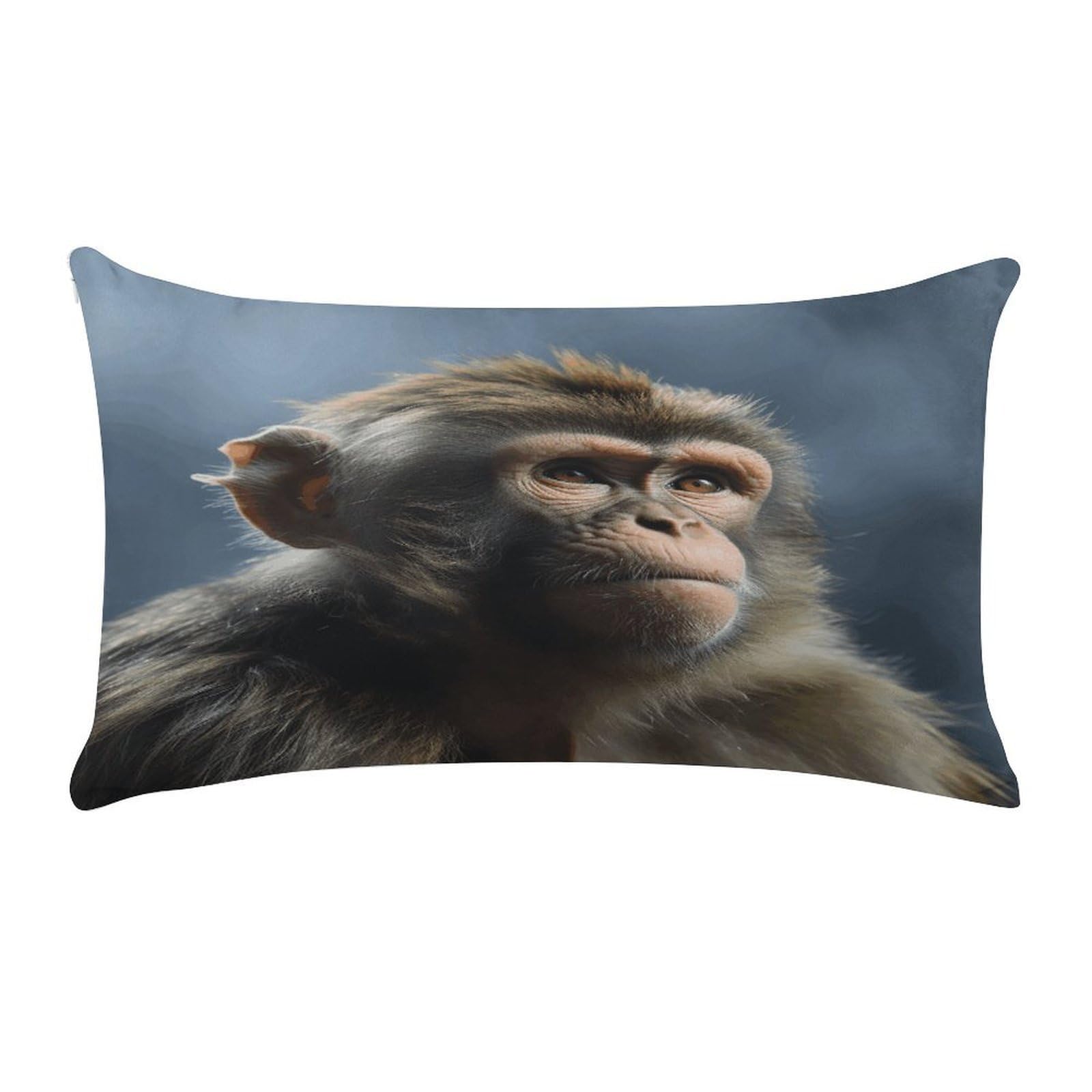 VstaDank Monkey Throw Pillow Cover Rectangular Lumbar Throw Pillow Case Soft Farmhouse Accent Decorative Cushion Cases Short Plush Pillowcase with Zipper 12 X 20 Inch