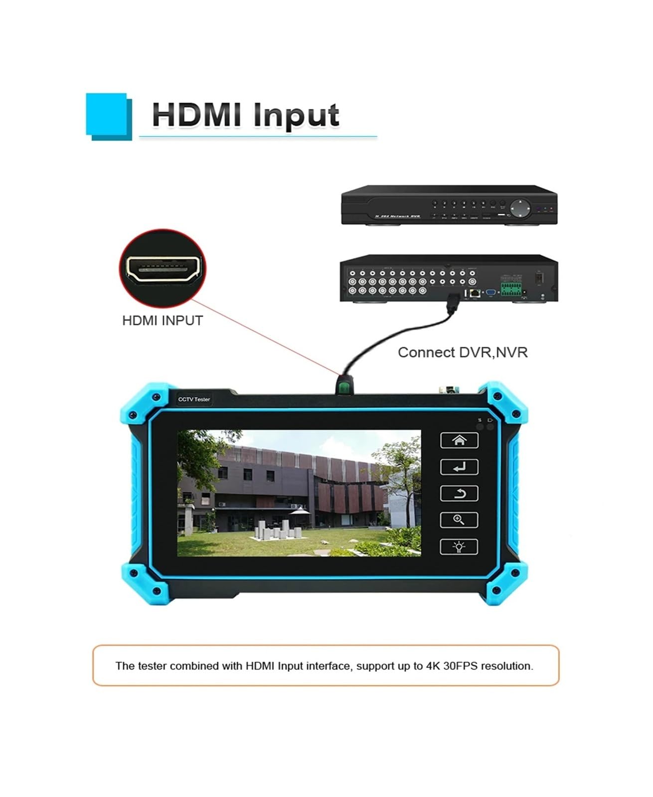 Tester IPC CCTV 8K IPC5200 8MP AHD CVI TVI Misuratore fotocamera HDMI PTZ PoE UTP Strumento di test cavo di rete Facile da leggere(IPC-5100 Plus)