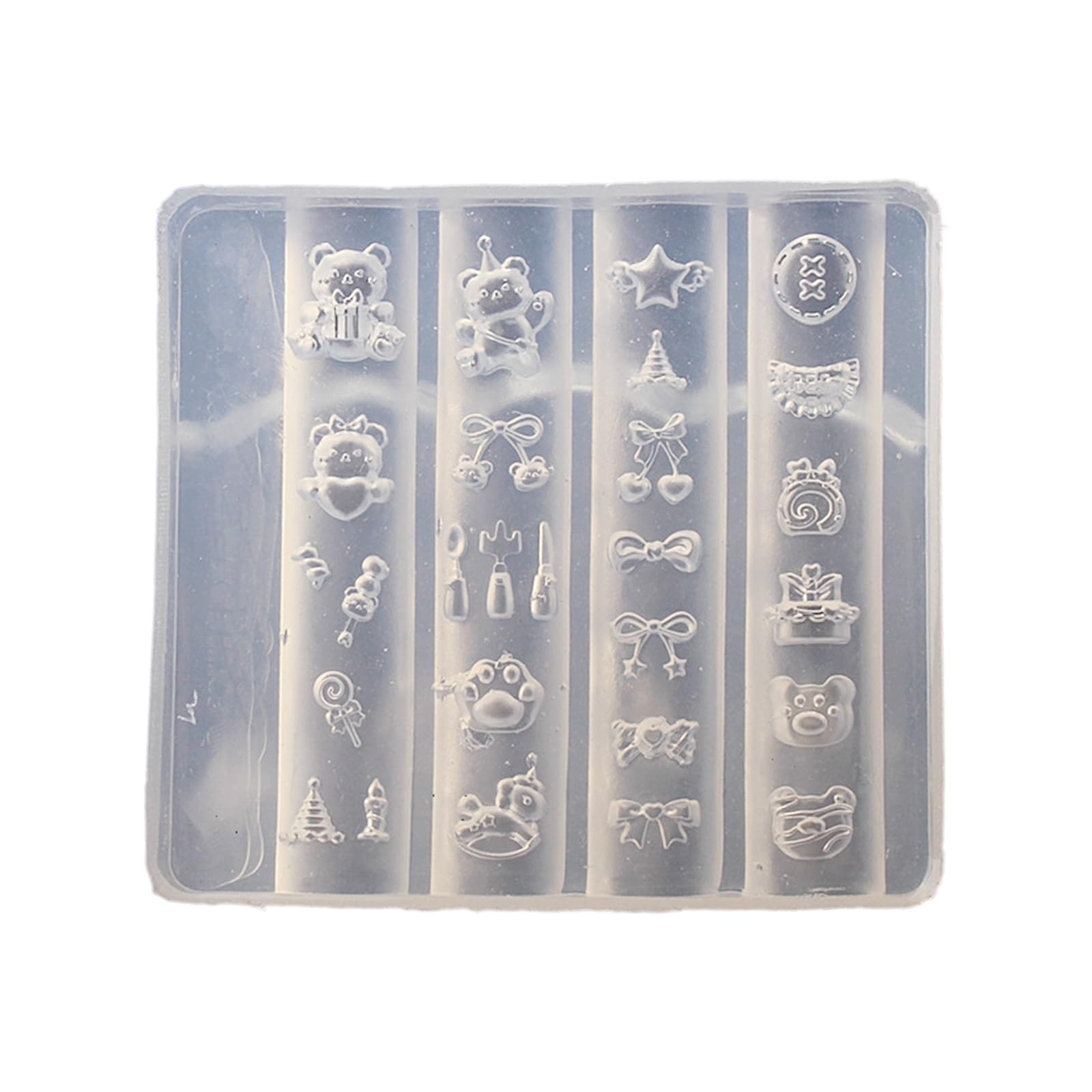 Maxtonser Silicone Nails Art Mold Accessory Bowknot Theme 3D Nails Decorative Mold Silicone Texture for Various Nails Types