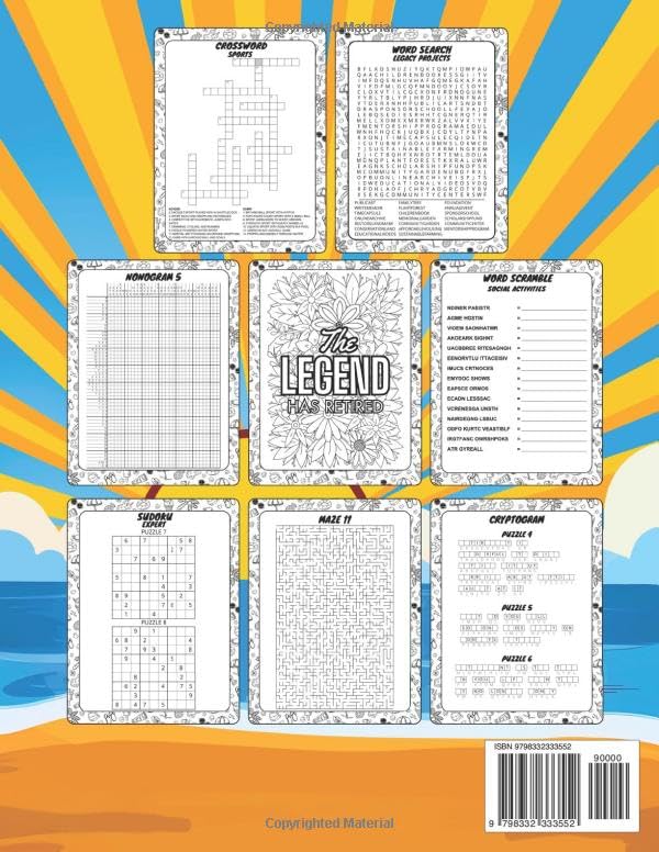 Retirement Gift For Woman: Funny Activity Book with 200+ Cool Puzzles and Ideas for Fun Things to do | Word Search, Stained Glass Coloring Pages, ... Nonogram, Scramble (Nostalgia For Seniors) - Image 2