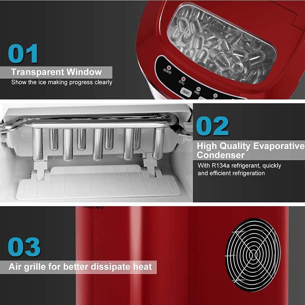 Ice Cube Maker Machine Automatic Portable Electric Countertop Ice Maker Student Dormitory Home Kitchen Bars Coffee Tea Shops qujunji