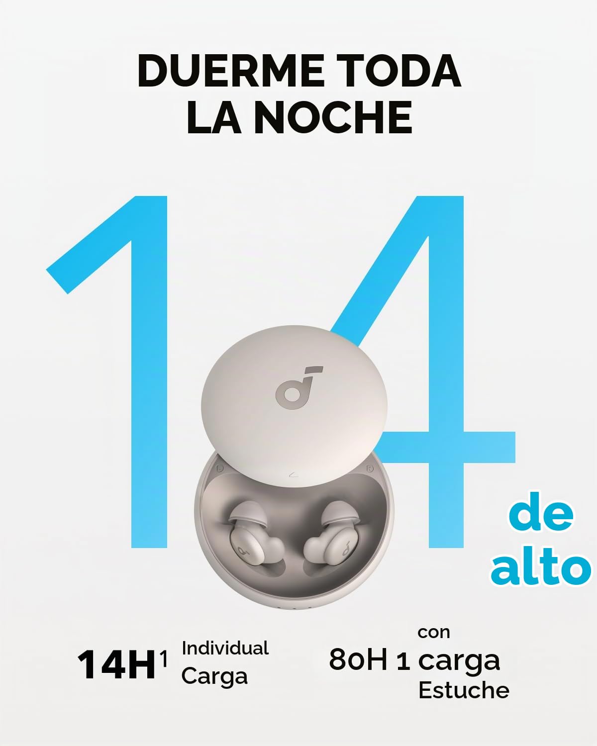 soundcore Ancla, auriculares para dormir, A20, bloqueo de sonido, dormir de lado, 80 horas de reproducción, análisis del sueño, función de despertador personalizable, diseño plano cómodo