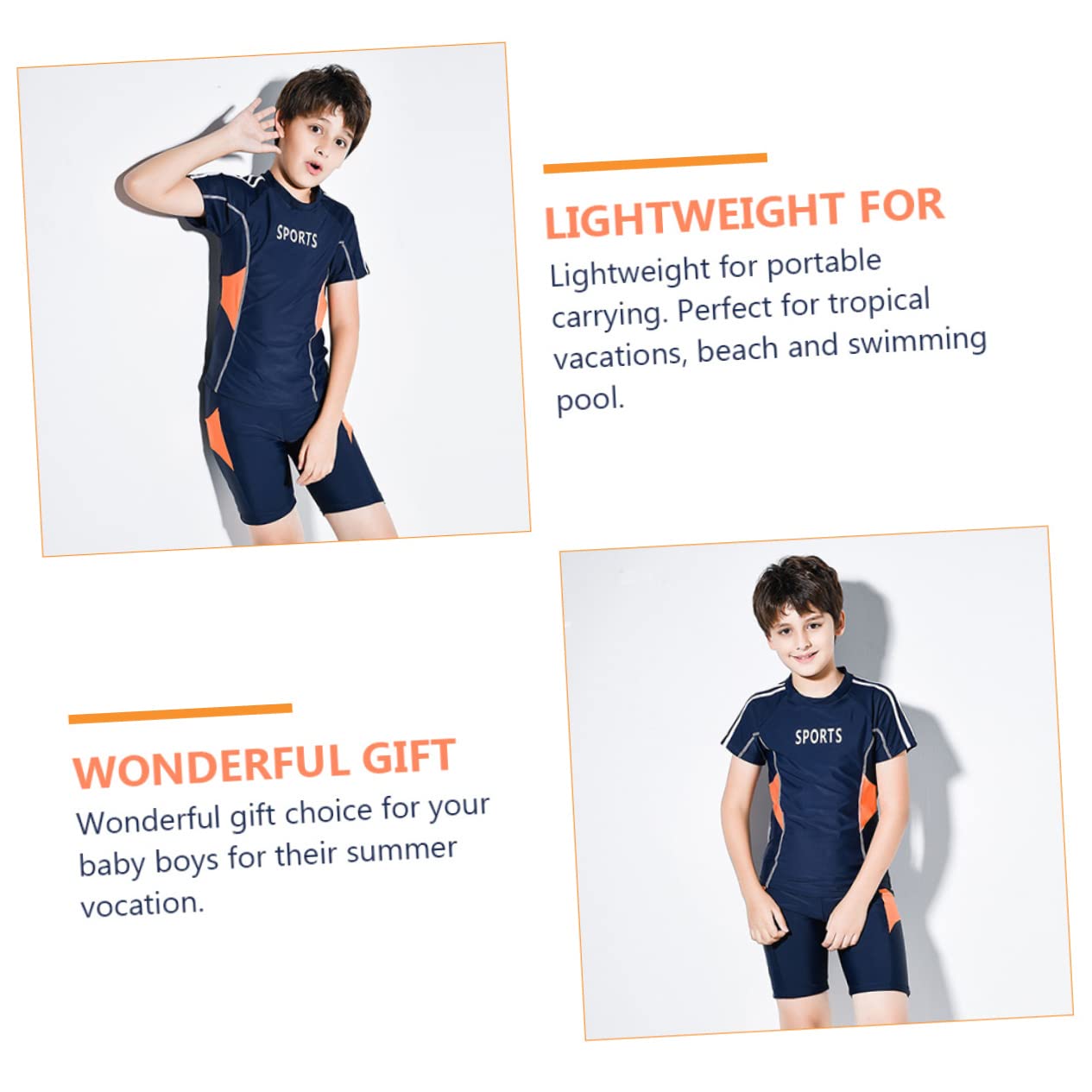 1 Set Costume Da Bagno Ragazzo Beachwear In Nylon