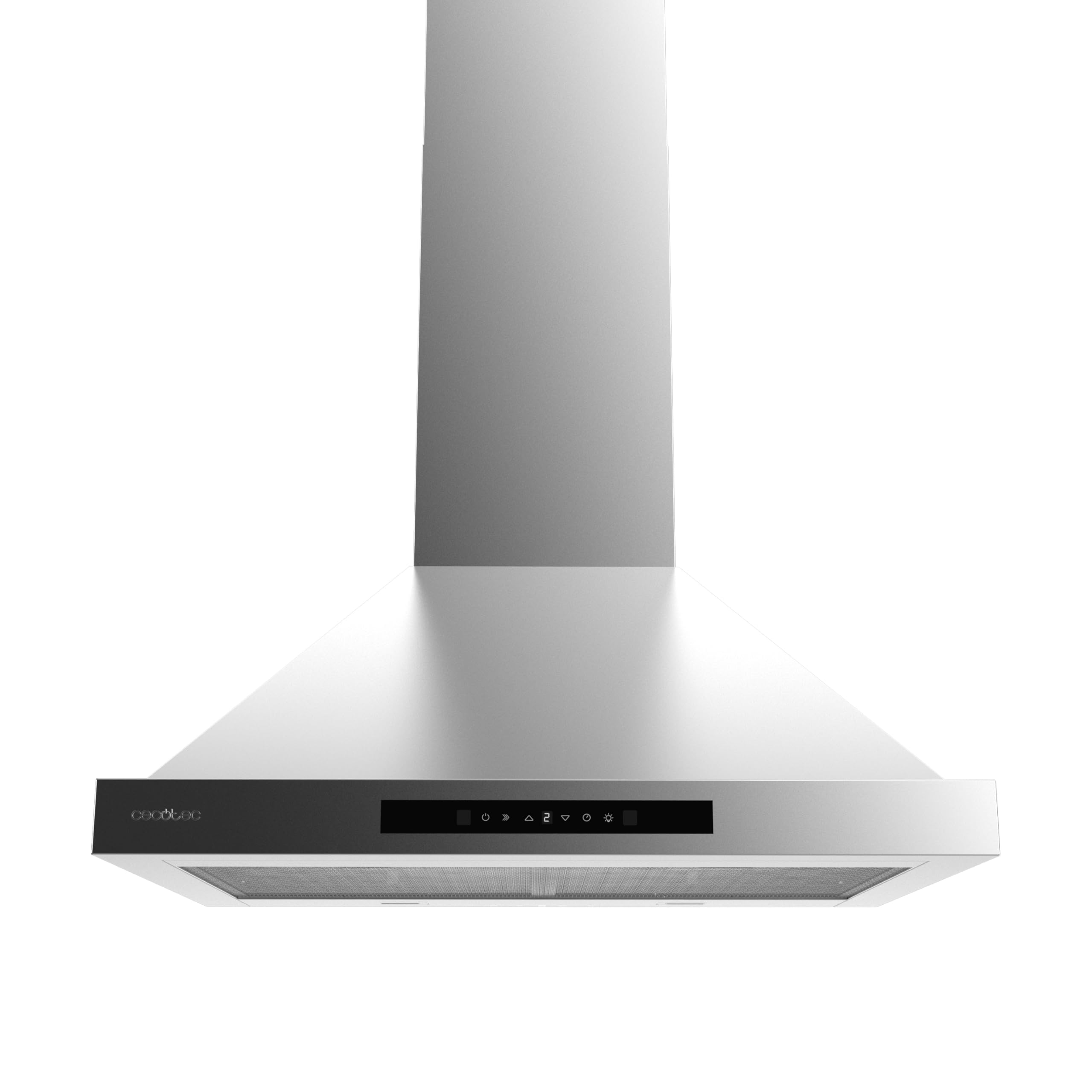 Cecotec Bolero Flux Pyramid Extractor Hood 60Cm Pt 605500 Stainless Steel A++. Stainless Steel Finish, Suction 550M3/H, Motor 70W, 3 Powers, Carbon Filter