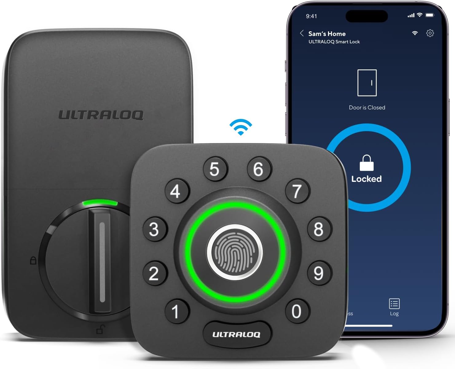 ULTRALOQ U-Bolt Pro WiFi Smart Lock With Door Sensor, 8-in-1 Keyless Entry, Fingerprint ID, App Remote Control, Auto Unlock, Door Status Alert, Deadbolt
