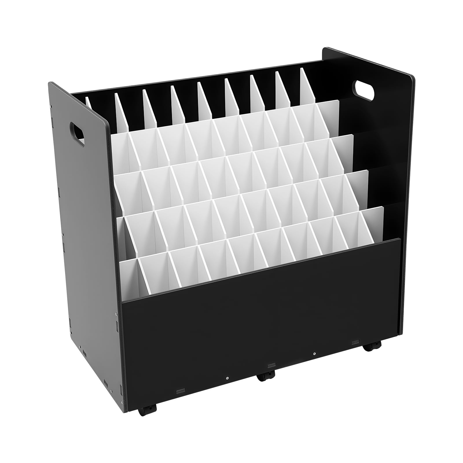Roll File Organizer, contenitore con 50 scomparti, divisorio rimovibile, sistema di archiviazione a 6 ruote, organizzatore ufficio per scheda architettonica, casa, ufficio, scuola, 76 x 40