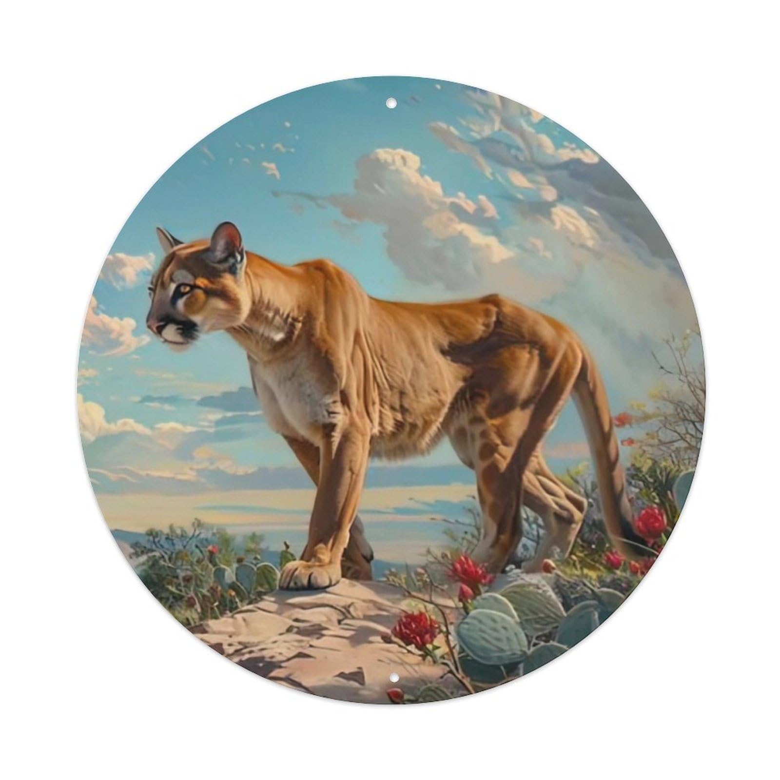 Animal Leopard on The Rocks Artwork Metal Tin Sign