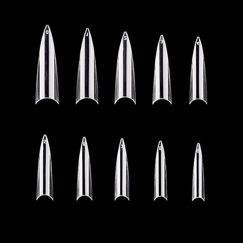 Nail Tips, Niuta 500pcs Lady French Acrylic Style Artificial False Nails Half Tips (Stiletto Nail tips)