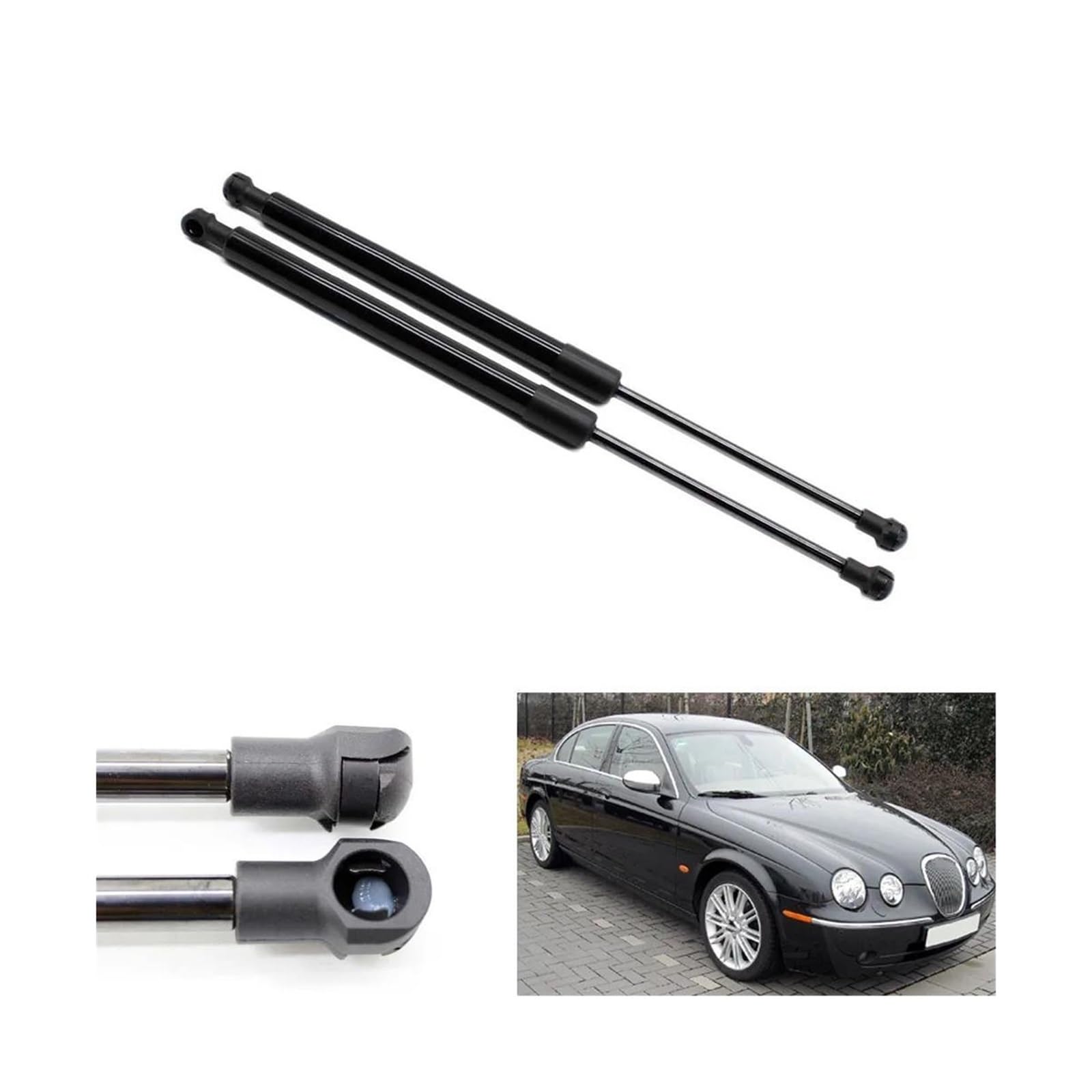 Podnośnik Tylnej Klapy Obsługuje 2 szt. 310 mm do Jaguara S-Type Sedan 2000-2008, sprężyny gazowe, sprężyny klapy bagażnika, tylne wsporniki podnośnika bagażnika(Black Carbon Fiber)