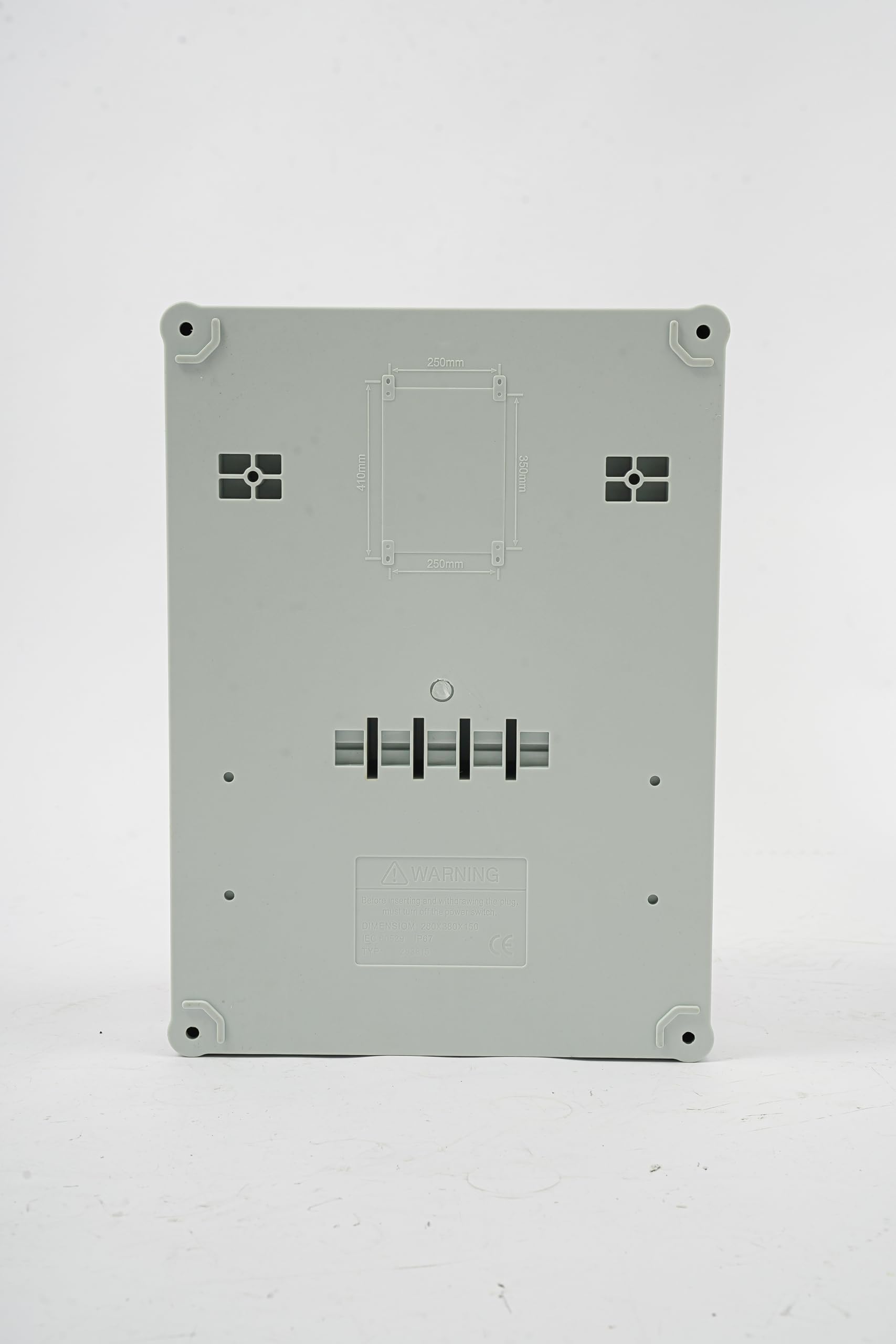 Enchufe de pared combinado IP44 – Distribuidor de pared con 4 enchufes Schuko + 2 enchufes de 5 pines (16 A/32 A) – Caja de distribución de corriente impermeable, ABS / PC, para interior/exterior