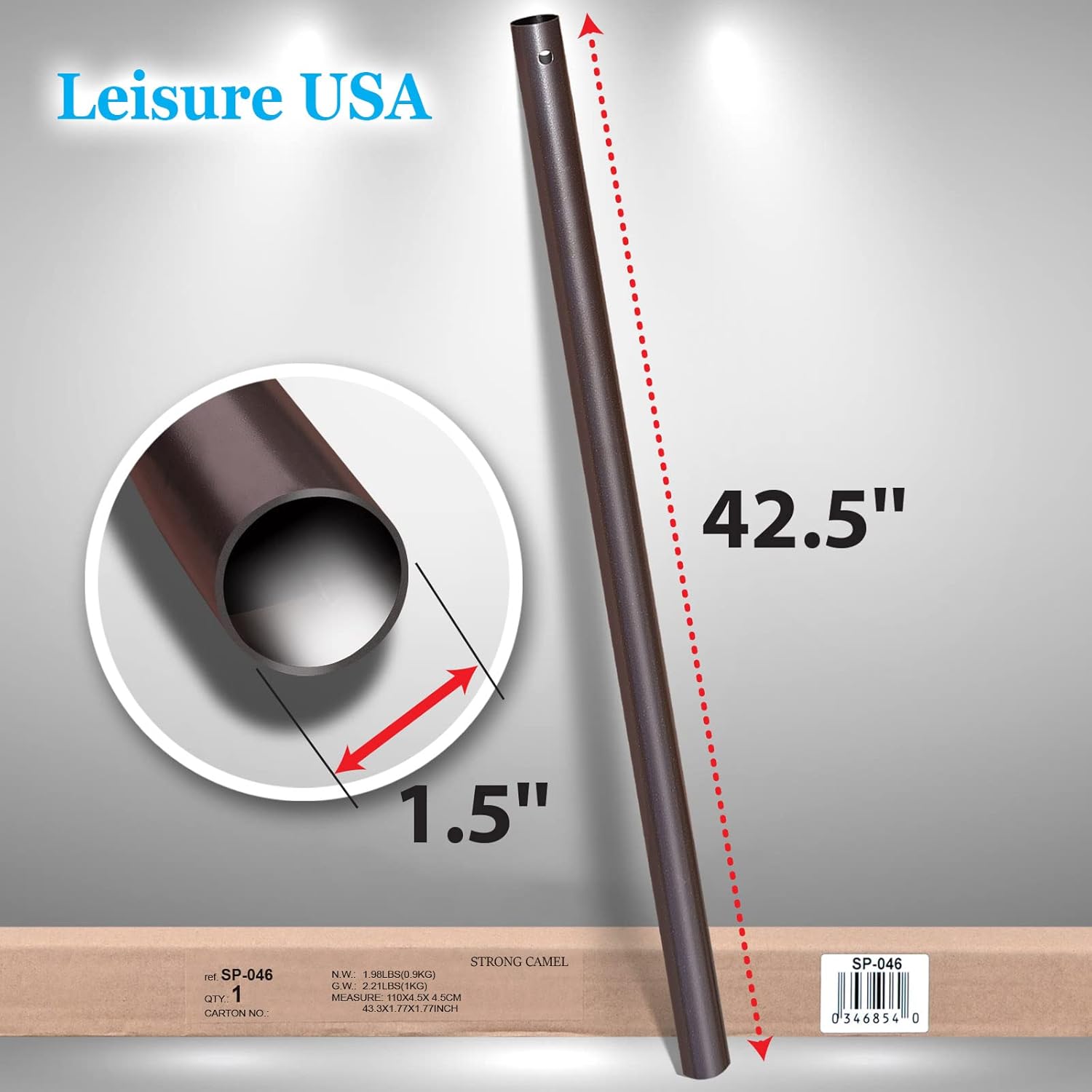 BenefitUSA Replacement Extension Lower Pole for Patio Umbrella (42.5'')