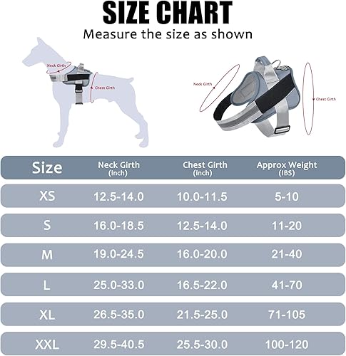 Miniatura 71 de Bolux - Arnés para perro, reflejante y transpirable, ajustable, con asa, para sacarlo a pasear, no más tirones ni asfixia (amarillo militar, talla L)