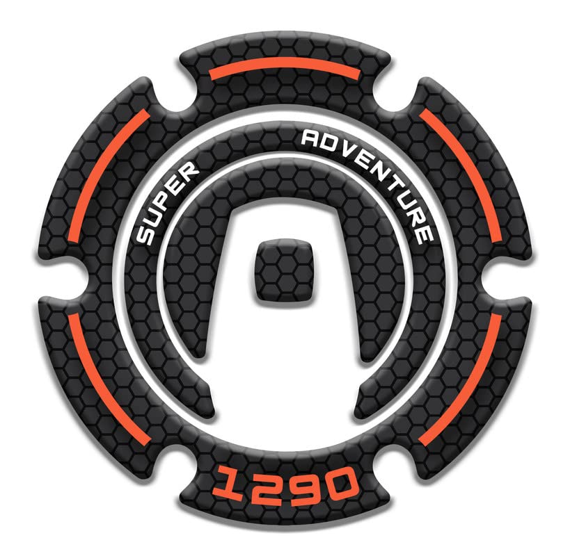Adesivo Protettivo Per Serbatoio Moto KTM 1290 Adventure R 2021-2022 - Tappo Resinato Effetto 3D, Made In Italy, Nero - 5