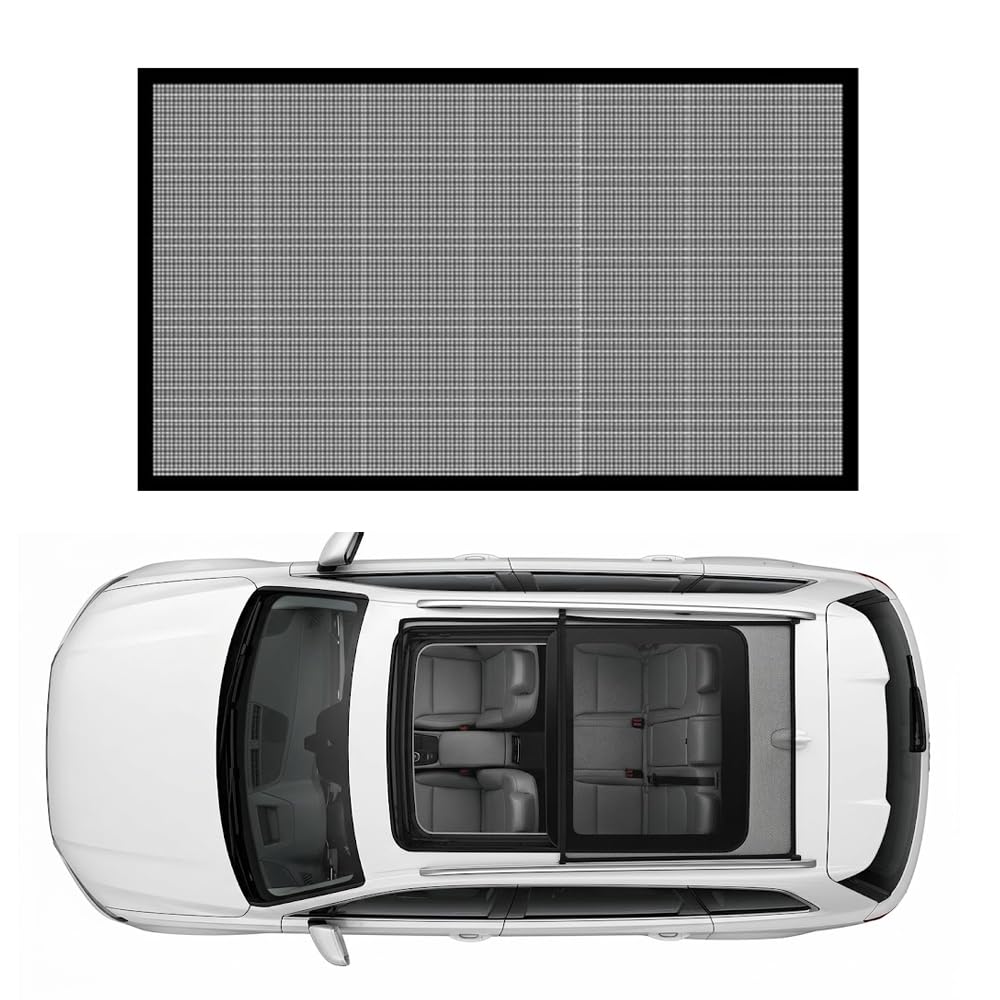 WAPEXI 1 Piece Car Sunroof Mesh Magnetic Sunshade Screen for Porsche Cayenne | Typ 9PA | Bj. 2002-2010 Panoramic Sunroof Breathable Insect Protection and Privacy UV Sun Visor