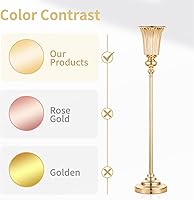 Vista 3 de NUPTIO Juego de 10 jarrones de boda y 10 flores artificiales para centros de mesa de boda