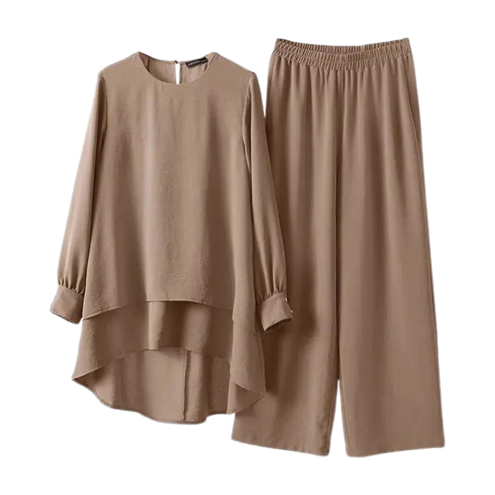 Muslimische Kleider für Damen 2 Teiler Corban Ramadan Outfit Langarm Oberteile Robe Und Hosen Dubai Türkisches Naher Osten Arabisch Islamische Kleidung