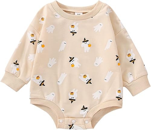 FYBITBO Ropa de Halloween para bebé niña y niño, sudadera de manga larga, traje de otoño e invierno
