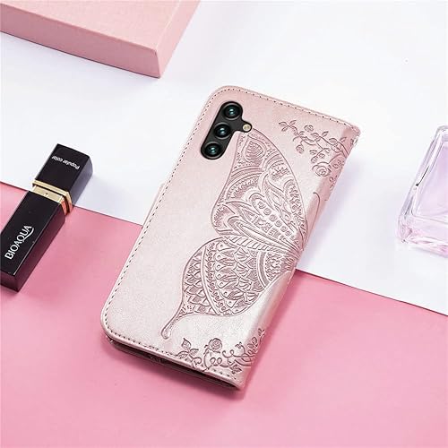 Miniatura 5 de COTDINFOR Funda compatible con Samsung Galaxy A13 con purpurina brillante con tarjetero y soporte de cuero con tapa de mariposa de diamante a prueba