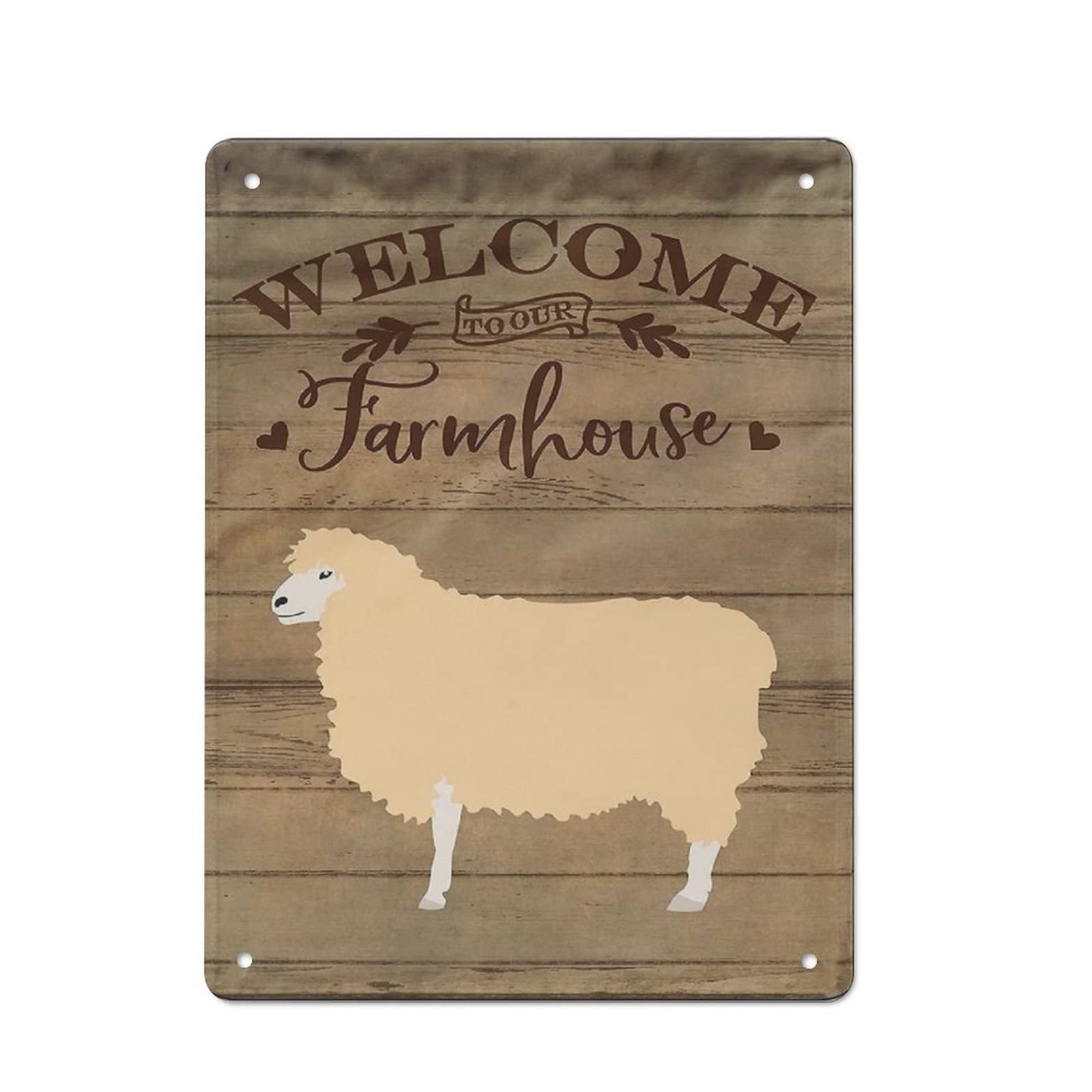 AOOEDM Welcome To The Farmhouse Vintage Metal Sign Wall Decor Metal Plaque for Cafe Bar Pub Home Beer Retro Poster 16x12 Inch