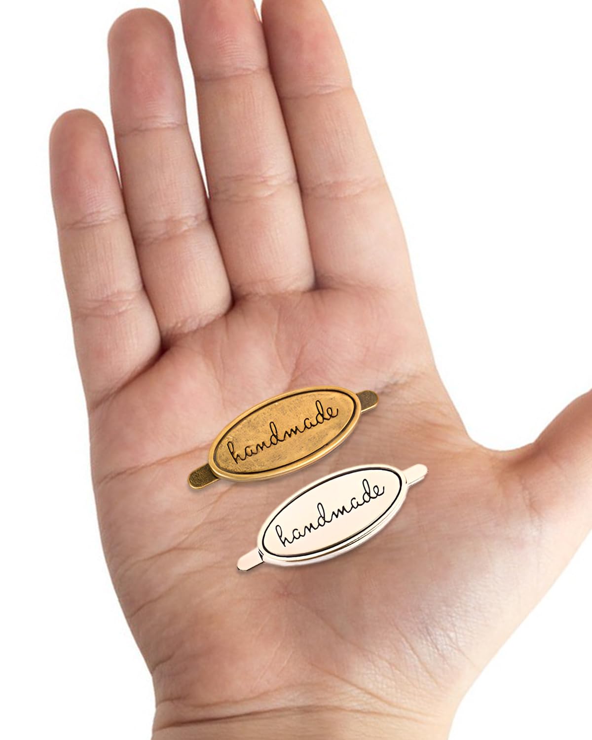 Angoily 10 Pièces Lot De Étiquettes Ovales Alliage De Zinc Faites Main