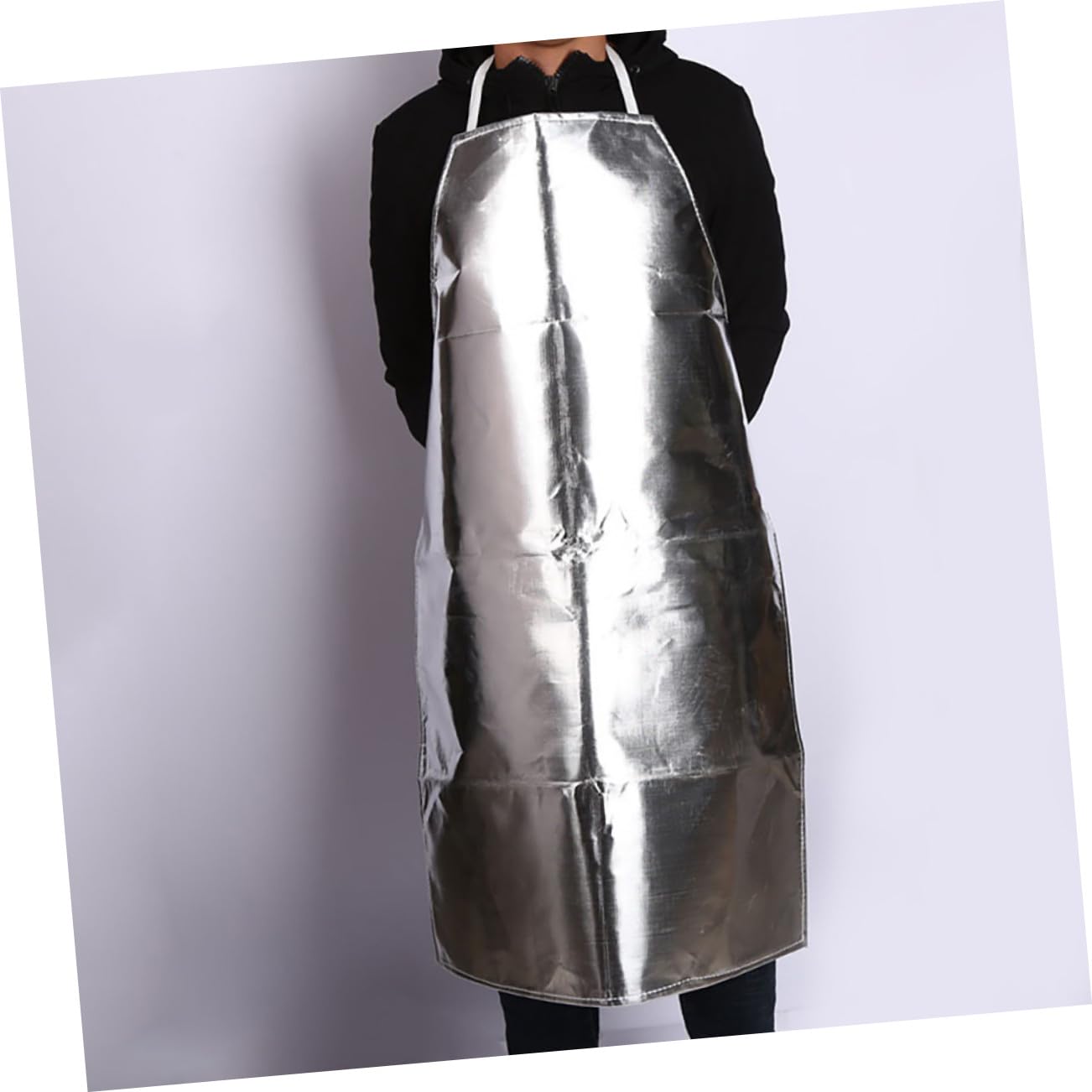 Feuerfeste Aluminiumfolien Schürze Unisex mit Verstellbaren Gurten Ölbeständig Hitzeschutz Schutzanzug für Werkstatt und Schweißarbeiten Zufällige Farbe