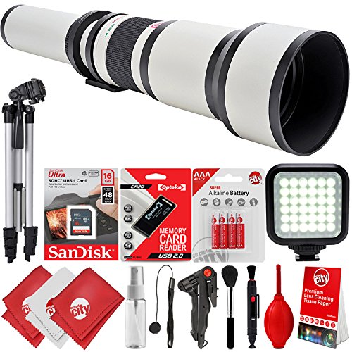 Opteka 650-1300mm f/8-16 High Definition Super Telephoto Zoom Lens for Canon EOS 80D