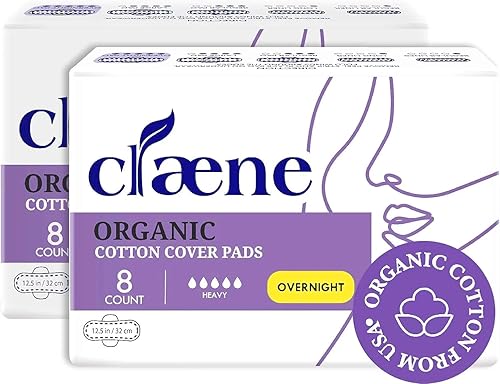 Miniatura 7 de Organic Cotton Cover Pads, Cruelty-Free, Menstrual Overnight Sanitary Pads for Women, Unscented, Breathable, Vegan, Organic Pads, Natural Sanitary