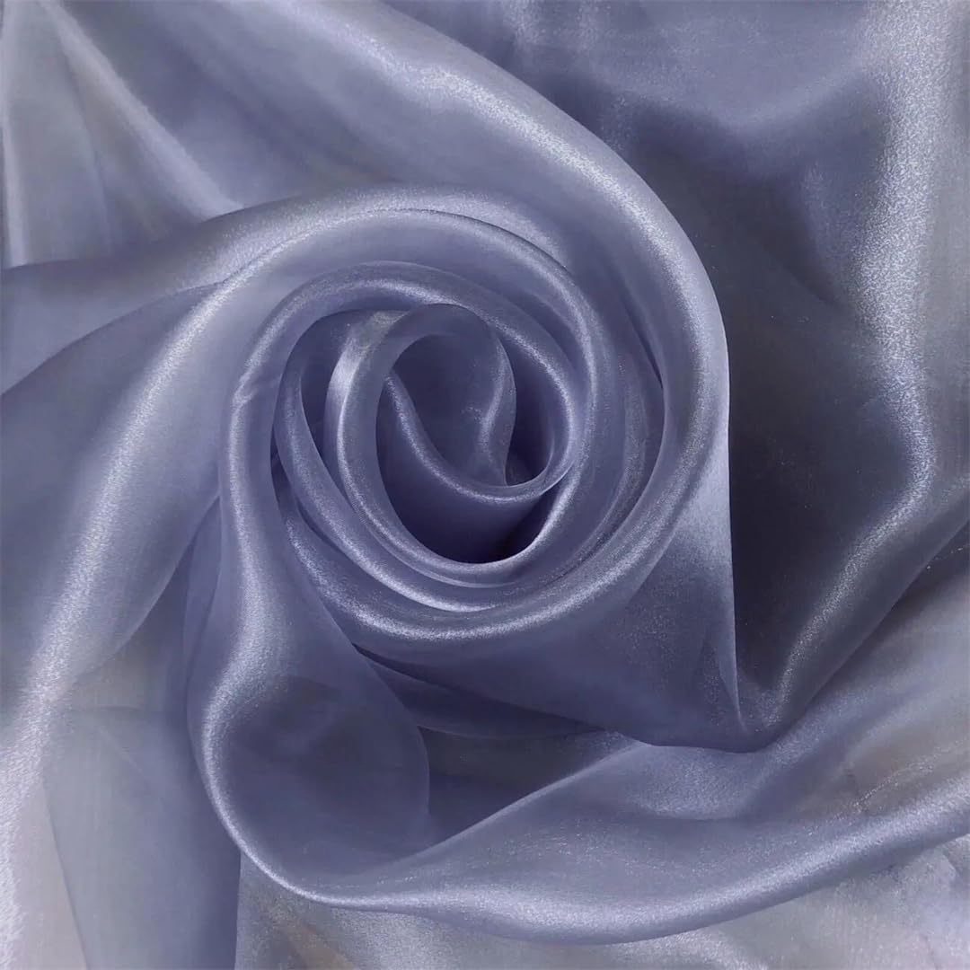 Organza Fabric， Multicolor Sequined Polyester Organza Fabric 100cm X 150cm for Sewing and Decoration(Blue)