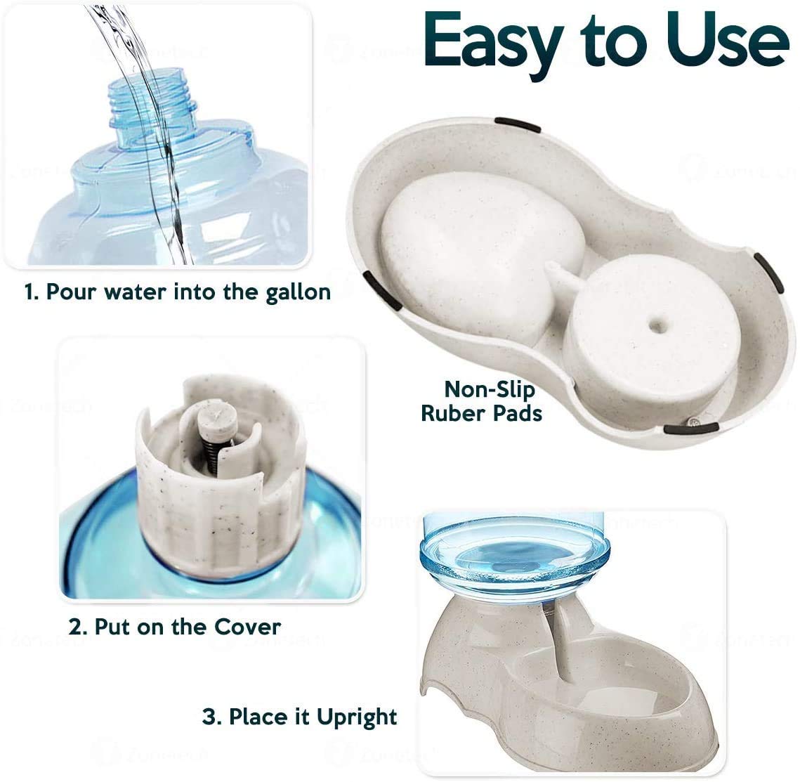 Swadhin Self-Dispensing Dog and Cat Water Dispenser Food Bowl Animals Automatic Gravity Pet Water Drinking Fountain Bottle Bowl Dish Stand Dog Feeding Bowl (Dog Water Dispenser) 4