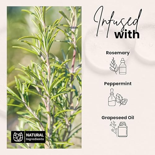 Miniatura 3 de Bask & Lather Aceite estimulador del crecimiento del cabello, mezcla de menta prensada en frío y romero con semilla de uva para el crecimiento del