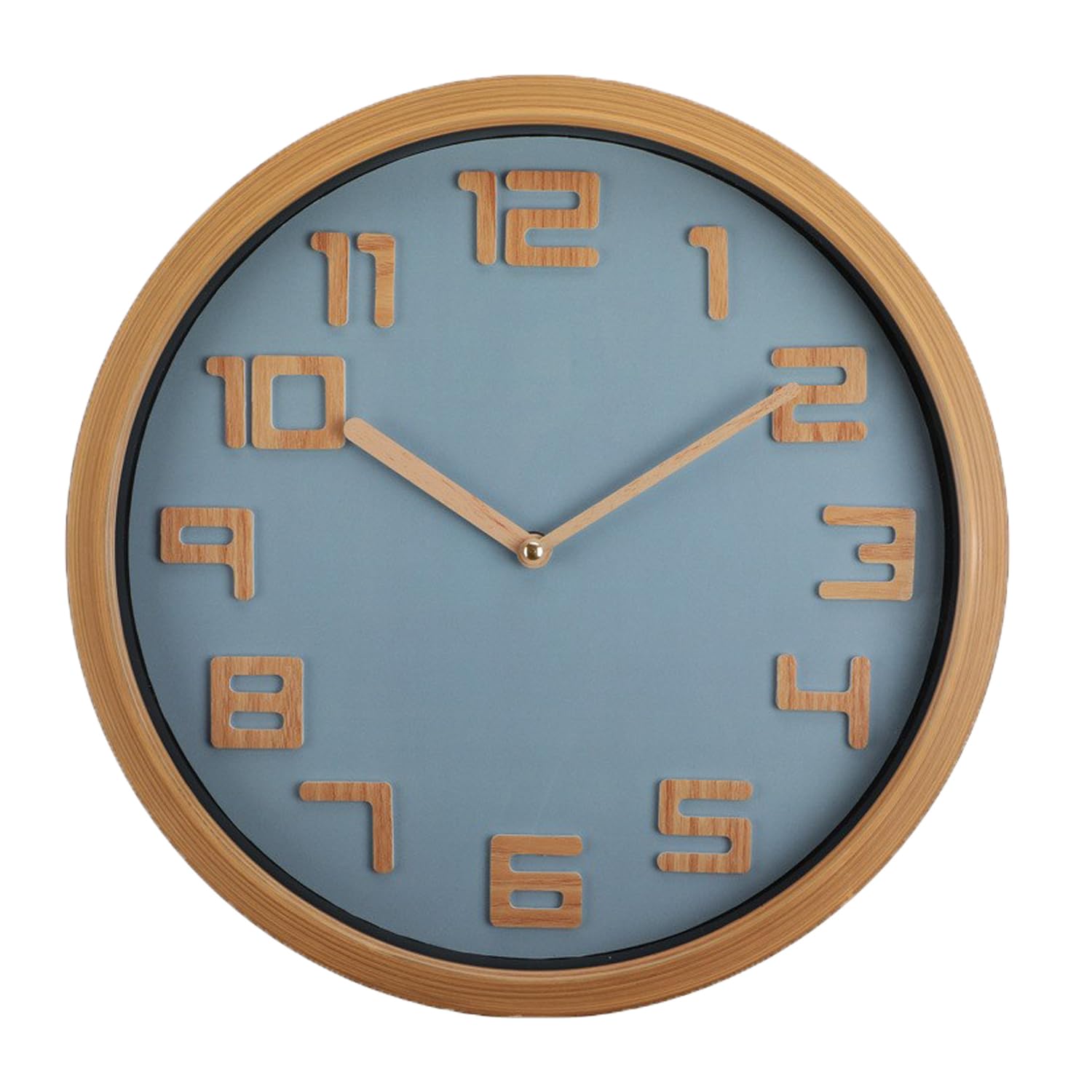NUOVO Silent and Shakeless Wall Clock Battery Operated Wall Clock Retro Wood Grain Design 3D Digital 12 Inch Modern Quartz Design Decorative Indoor Kitchen and Office