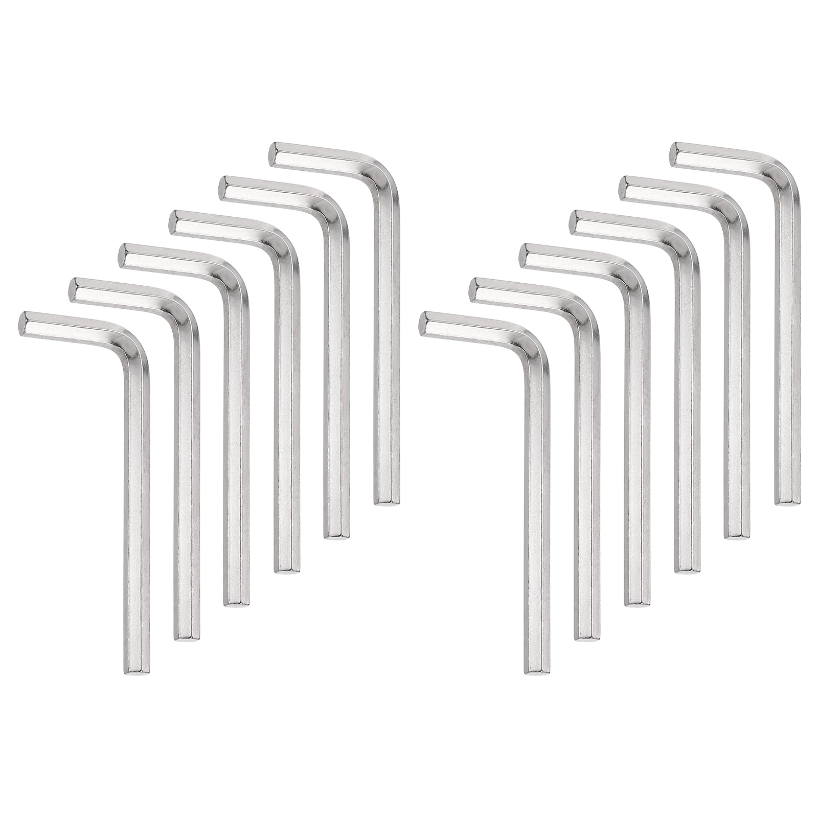 sourcing map 12pcs Hex Key Wrench 3/16" 45# Steel L-Shape Hexagon SAE Wrenches Repairing Tool for Home DIY Bike Motorcycle Repair, Silver