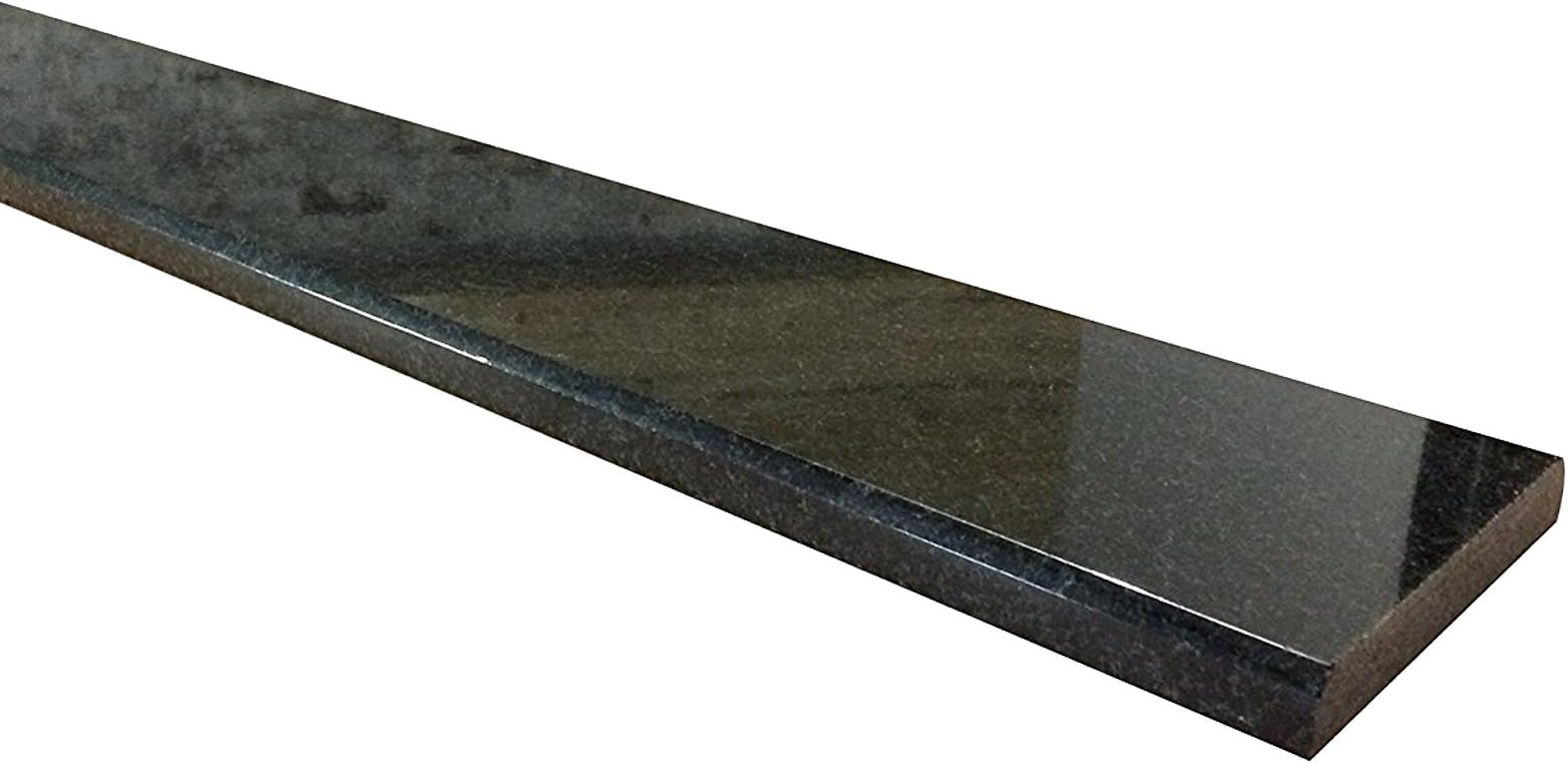 Tenedos Absolute Black Granite Doorway Threshold Tile (Marble Saddle) Polished for Floor Transition, Window sill, Maintenance Free, Stain Resistant (4" x 36")