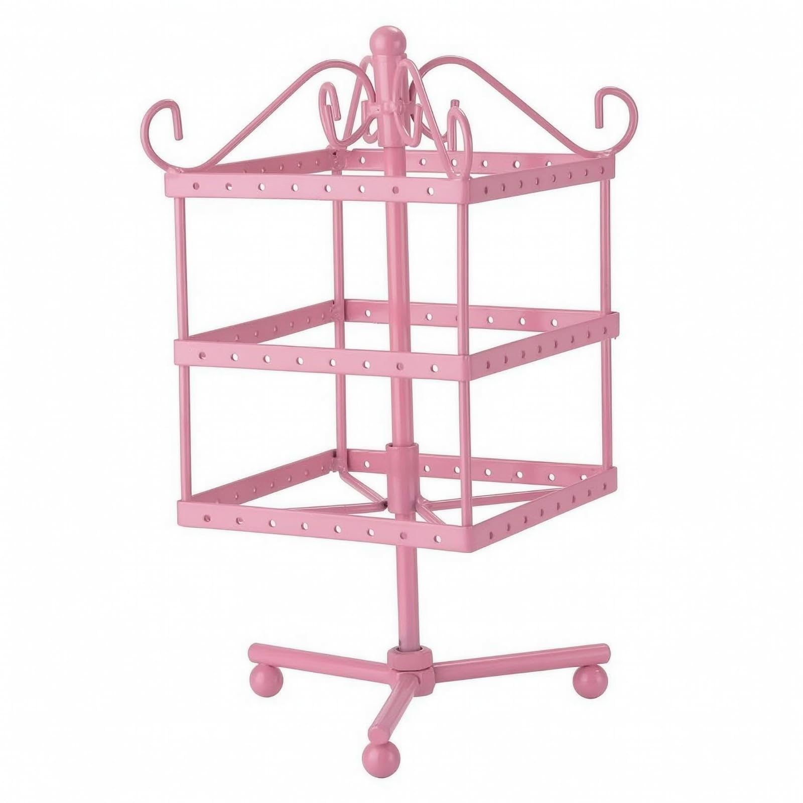 Vertical Joyas con Base Cuatro s Autoportan Metal con 96 Agujeros Elegan Expositor Cuadrado Joyas Ganchos,