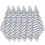 Now Designs Basketweave Kitchen Towel, Set of Six, Royal Blue