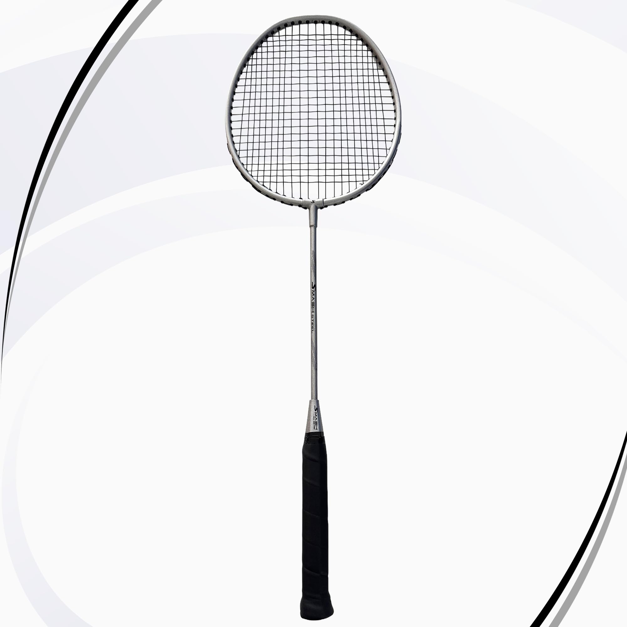 Smash Steel Badminton Racket|Professional Grade|Available in Multi-Colours (Silver)-image-25