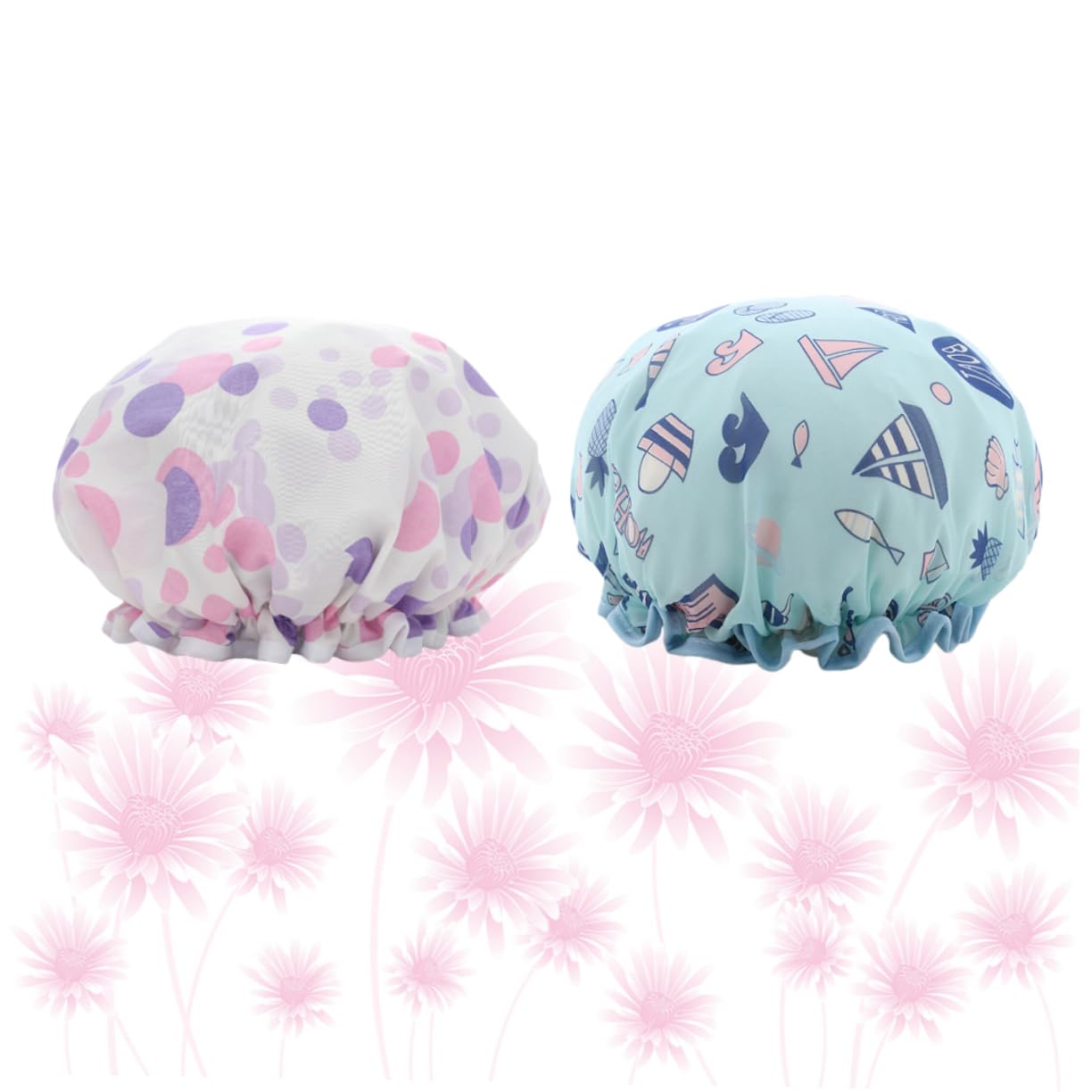 FRCOLOR 6piezas Gorro De Para Mujer Gorro De Baño De Eva Diseño Impreso Doble Para Protección Efectiva y Piscina
