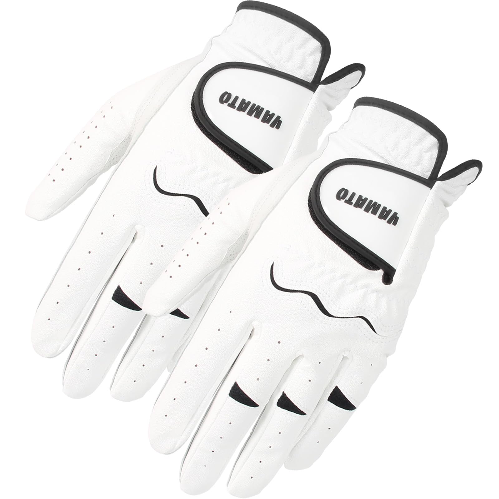 yamato 3 Pack Men‘s Golf Gloves, Durable White Cabretta Leather All Weather Golf Gloves Men