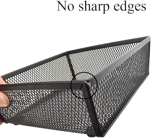 Miniatura 6 de HAHIYO Bandeja de malla apilable de 6 x 6 x 2 pulgadas, contenedor resistente para cajones de escritorio, colección para el hogar, oficina, escuela,