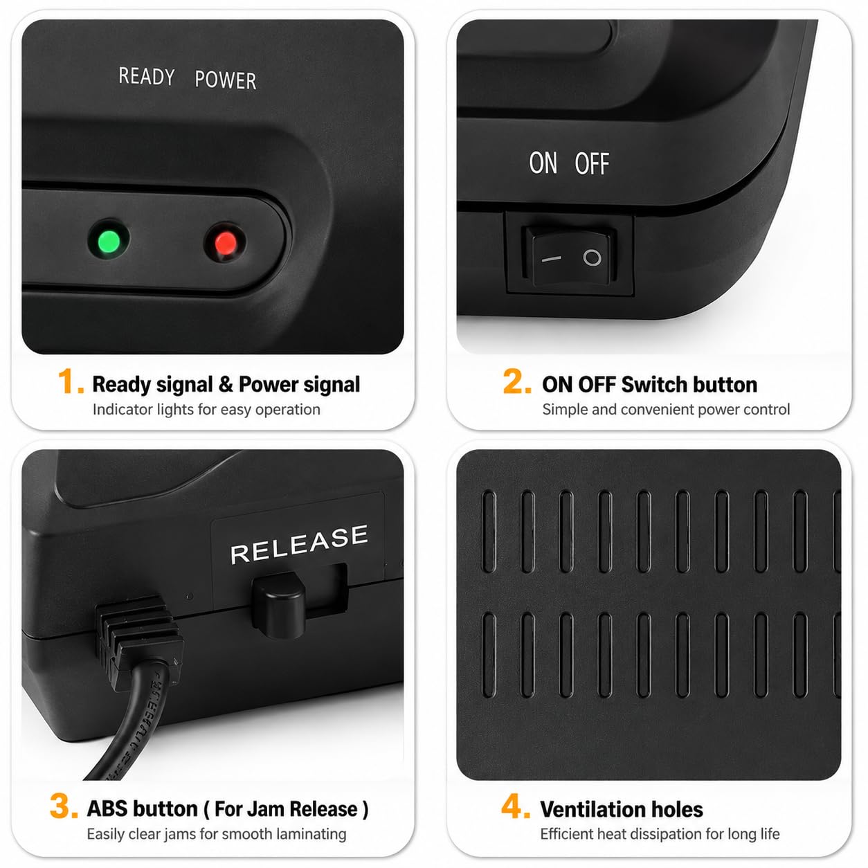 SToK LA4M A4 Laminating Machine, Ideal for Photos, ID Cards, Students' Projects, Aadhaar Cards, and More | Thermal Laminator Comes with Jam Release Button and Lamination Pouches (1 Year Warranty) 1
