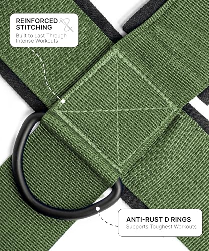 Image of DMoose Fitness Neck Harness for Weight Lifting - Neck Exerciser with 30 inch Heavy Duty Steel Chain - Neck Strengthener to Support Injury Recovery - Adjustable Head & Chin Strap (Military Green)